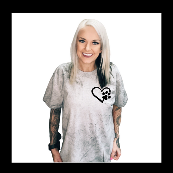 Paw Print Distressed Tee