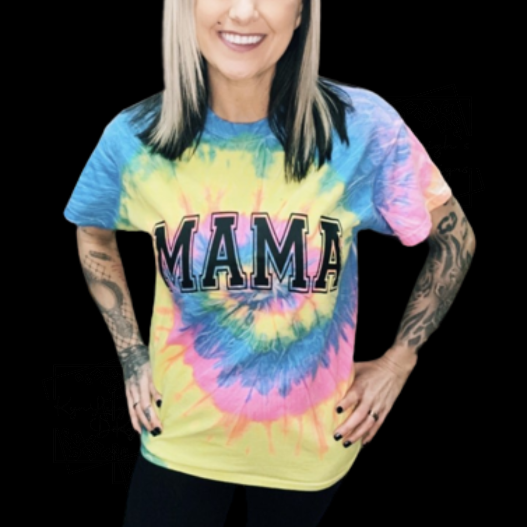 Neon Tie-Dye Mama Tee