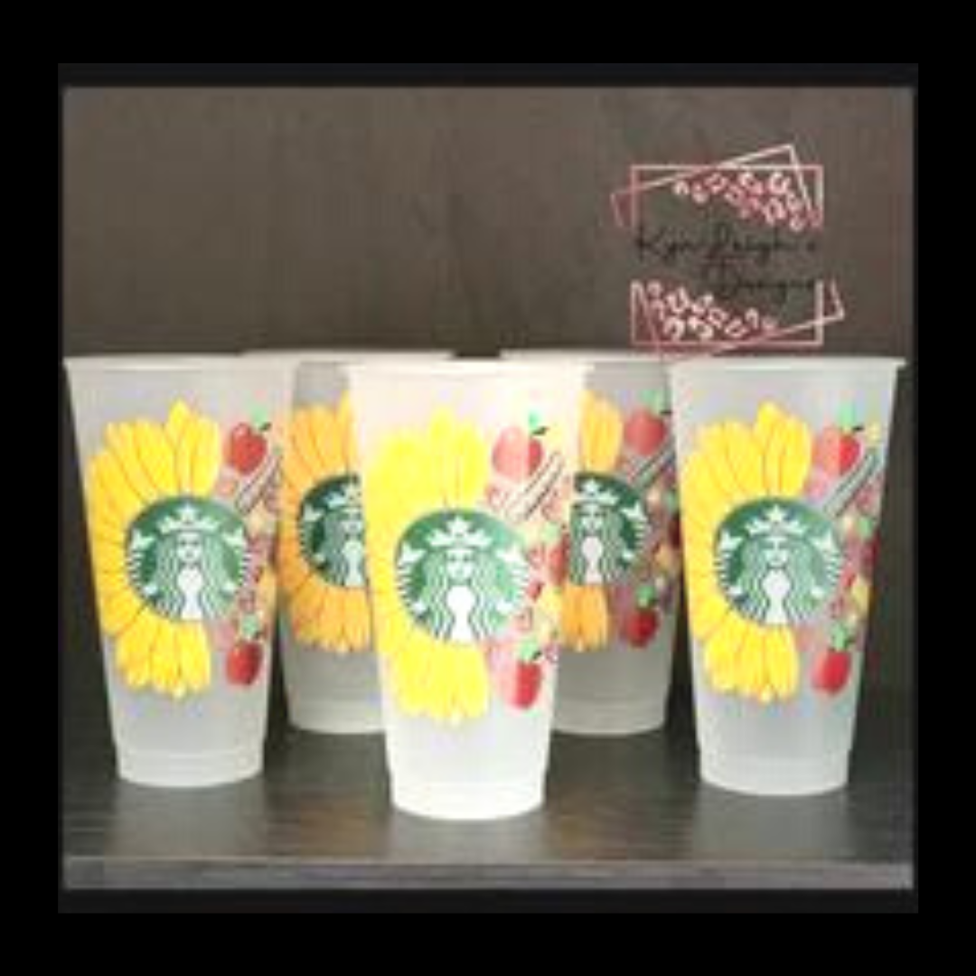 Teacher Sunflower Glass Cup, Teacher Iced Coffee Cup, Cute T